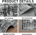 5x7 Area Rugs Washable Rug: Modern Abstract Living Room Rug Soft Anti-Skid Thin - Image 6