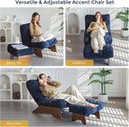 MAXYOYO Accent Chair with Ottoman Adjustable Backrest, Tufted Living Room Chair - Image 3