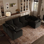 Novilla 133.8" Modular Cloud Couch, Modern Sectional Sofa by Novilla