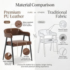 HNY Modern Dining Room Arm Chairs Set of 6, Retro Faux Leather Upholstered - Image 9