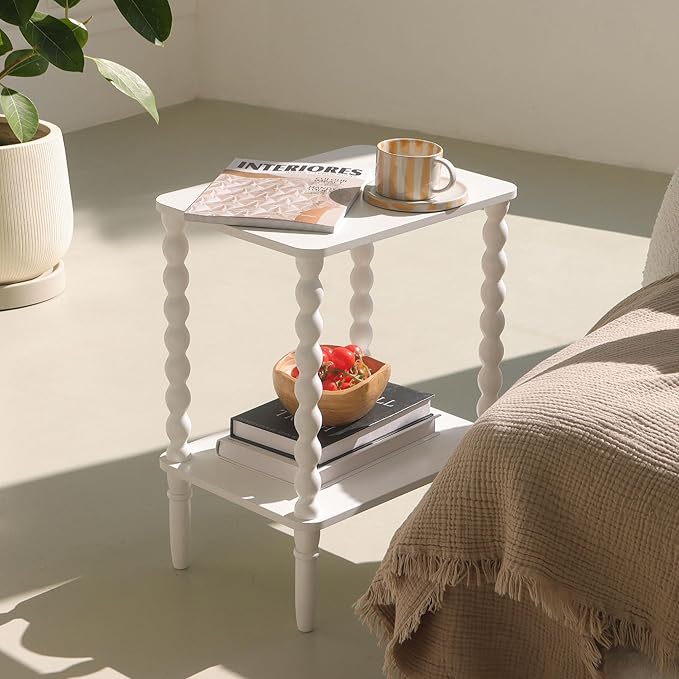 Fultyle White End Table, Small Side Table - Image 6