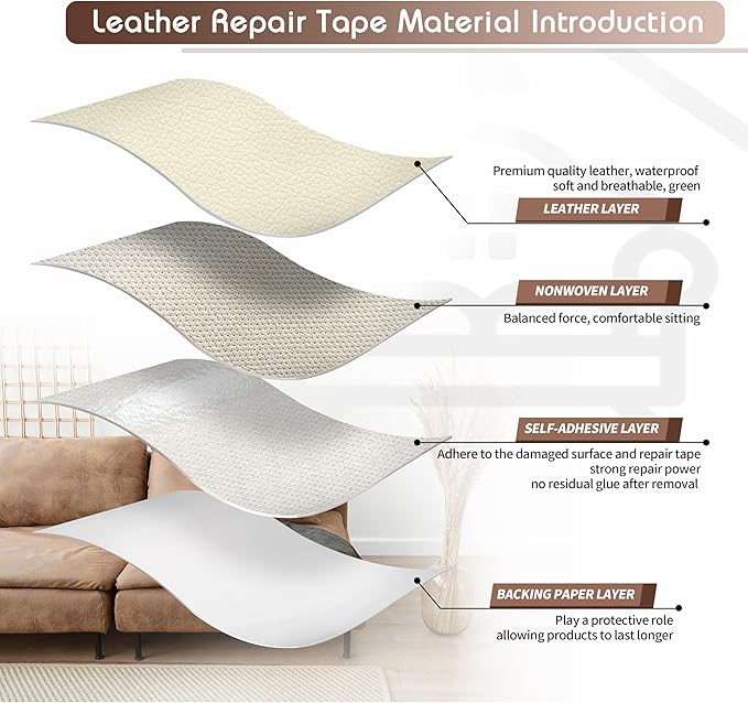 KING MOUNTAIN Leather Repair Patch, 4 x 63 Inches self Adhesive Leather Repair - Image 3