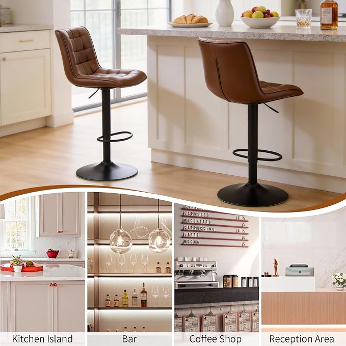 FIRAVOE Counter Height Bar Stools, Swivel Barstools Set of 4 - Image 9