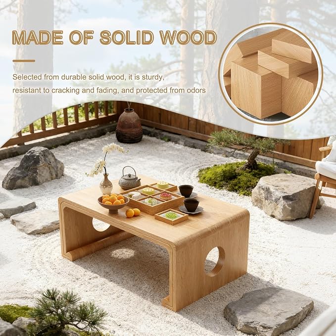 Coffee Table, Japanese Tatami Storage Table, Portable Design - Image 2