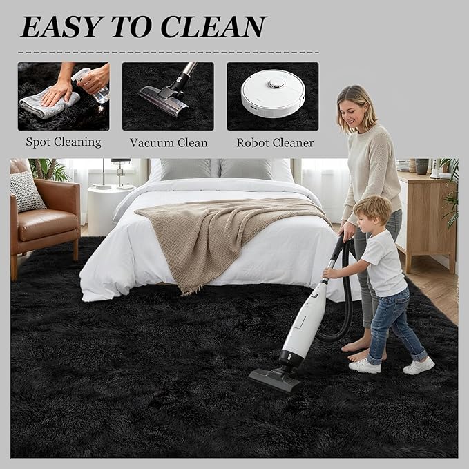 Fluffy Area Rugs 9x12 Living Room Bedroom: Ultra Soft Shag Rug Upgrade Non-Slip - Image 8