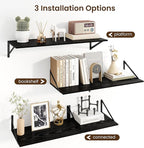 Fun Memories Floating Shelves for Wall, 12 Inch Deep Floating Shelves Set of 2 - Image 4