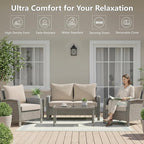 22x22 Inch Patio Chair Cushions Set of 4, Outdoor Furniture Cushions - Image 2
