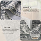 Area Rugs for Living Room, 4x6 Washable Rugs for Bedroom, Non-Slip Retro Floral - Image 3