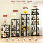 Aheaplus 5 Tier Rotating Bookshelf Tower, 360 Display Spinning Bookcase - Image 5