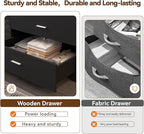 FJTJBSI Dresser with Power Outlets Wooden 6 Drawer Dresser with Large Organizer - Image 6