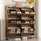 BORNOON Shoe Cabinet with 6 Flip Drawers Narrow Shoe Storage Cabinet Organizer - Image 3