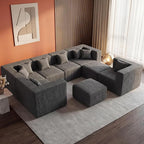 MONVANE Modular Sectional Sofa, Oversized 8 Seat Convertible U Shaped Couch - Image 2