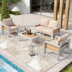 Aoxun Aluminum Patio Furniture Set, 4 Piece Luxury Outdoor Sectional - Image 3