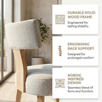HNY Set of 6 Mid Century Modern Dining Chairs, Farmhouse Linen Fabric - Image 4