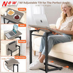 Tv Tray Table Set of 2, 8-Level Adjustable Height Couch Side Table，90° Tilt - Image 3