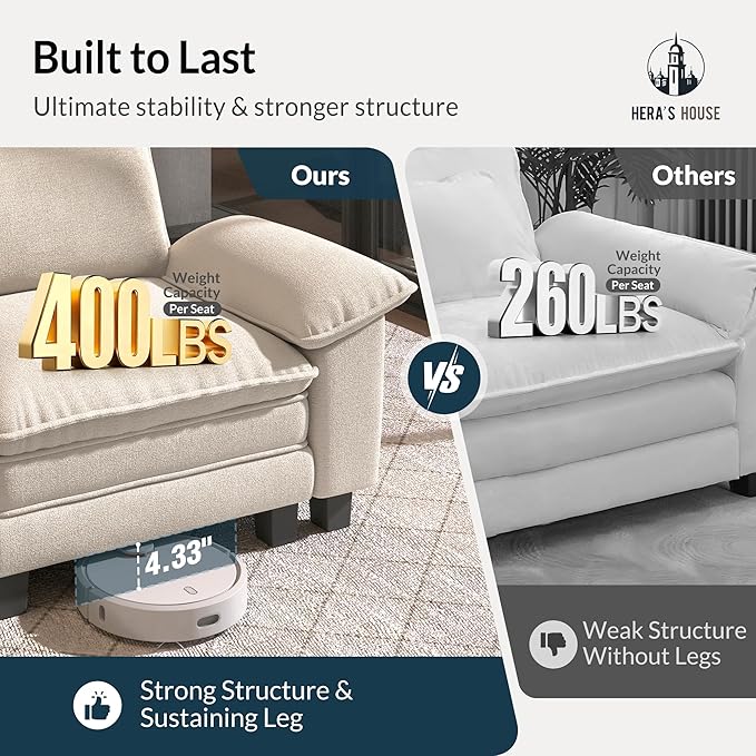 HERA'S HOUSE 158" Modular Sectional Sofa, Oversized U Shaped Couches - Image 8