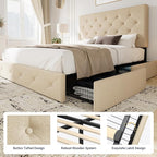 Allewie Upholstered Full Size Platform Bed Frame - Image 6