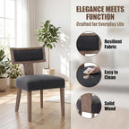 HNY Mid Century Modern Dining Chairs Set of 4, Farmhouse Linen Fabric - Image 4