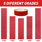 Emery Cloth Roll, 5 Grits 1'' x 19.7' Sandpaper Roll 120 240 320 400 600 Emery - Image 9