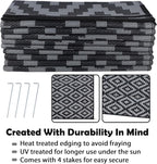 SAND MINE Waterproof Outdoor Rug 10x20 ft, Plastic Reversible Rug, Modern Area - Image 4