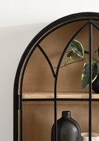Kate and Laurel Megara Decorative Wooden Hanging Arched Wall Cabinet - Image 5
