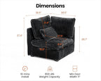 CHIC HOUSE Module for Modular Oversized Couch, Corduroy Customizable Chaise - Image 2