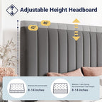 Allewie King Size Storage Bed Frame, Vertical Channel Tufted Adjustable - Image 4