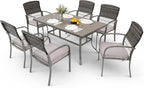 Pamapic 7-Piece Outdoor Dining Set, All-Weather Garden/Deck/Backyard Furniture by Pamapic