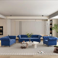 ORRD 3 Piece Living Room Set, Velvet Chesterfield Sofa Loveseat Couch Chair by ORRD