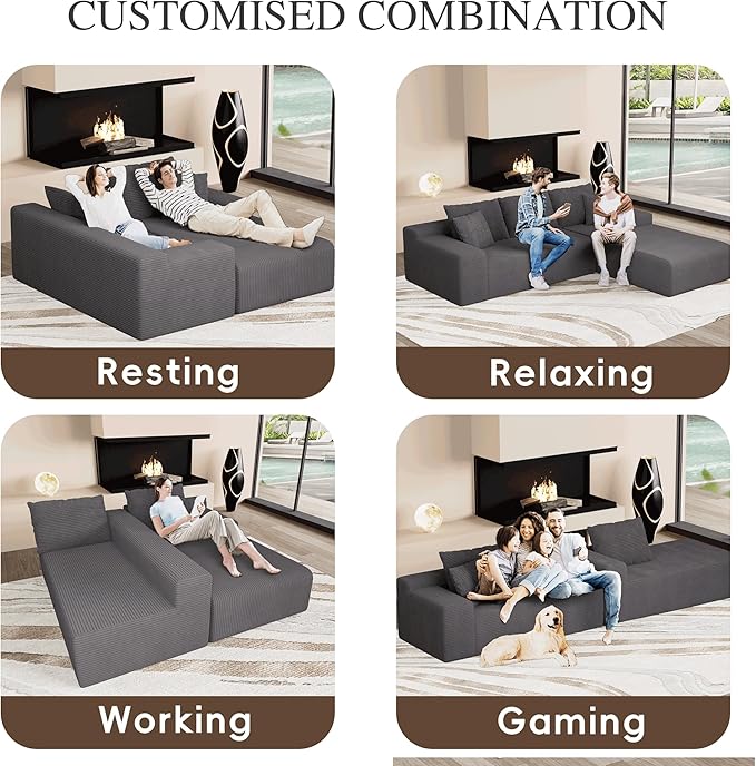 105" Convertible Sectional Couch - Image 3