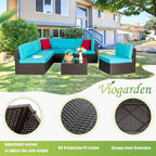 Vongrasig 7 Pieces Patio Furniture Sets, Outdoor All-Weather Wicker Patio - Image 7