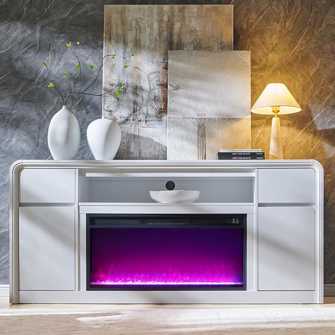 Modern Fireplace TV Stand with 36" LED Electric Fireplace - Image 3