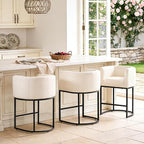 ClinQ 26" H Counter Height Bar Stools Set of 4, Modern Barrel Counter Stools - Image 6