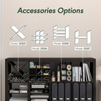 Furinno Cubicle Cube Insert, X-Shelf Cube Organizer, 3-Shelf Accessory - Image 6