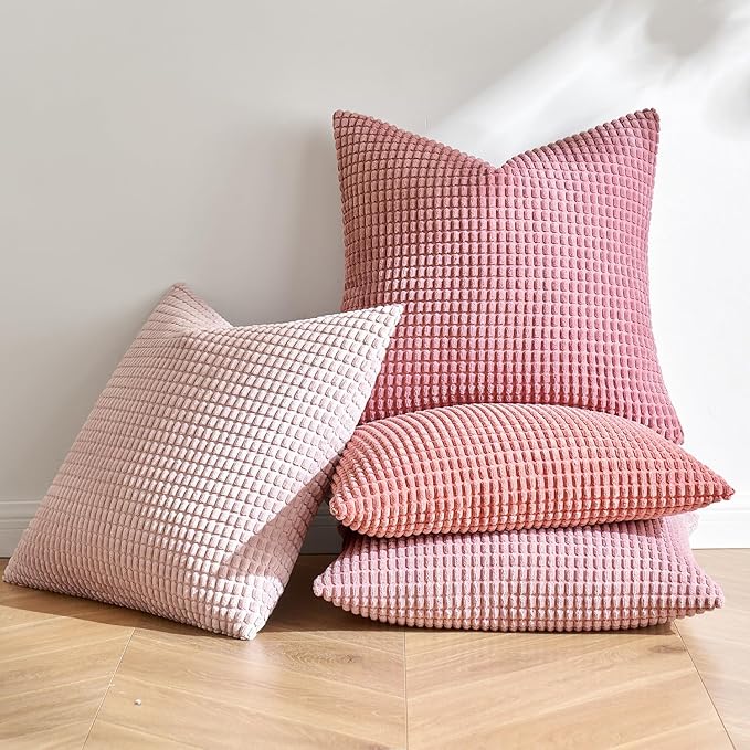 MIULEE Aesthetic Pink Spring Decorative Pillow Covers 20x20 Inch Set of 4 - Image 3