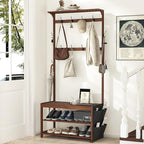AMBIRD Hall Tree with bench and shoe storage, Entryway Bench with shoe storage by AMBIRD