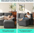 LINSY HOME Chaise Modular for Sectional Sofa, Cloud Sofa Lounge - Image 3
