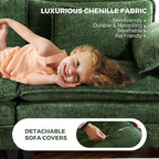 ELUCHANG 113" Modular Sectional Sofa, Comfy Cloud Couch, L Shaped Deep Seat - Image 4