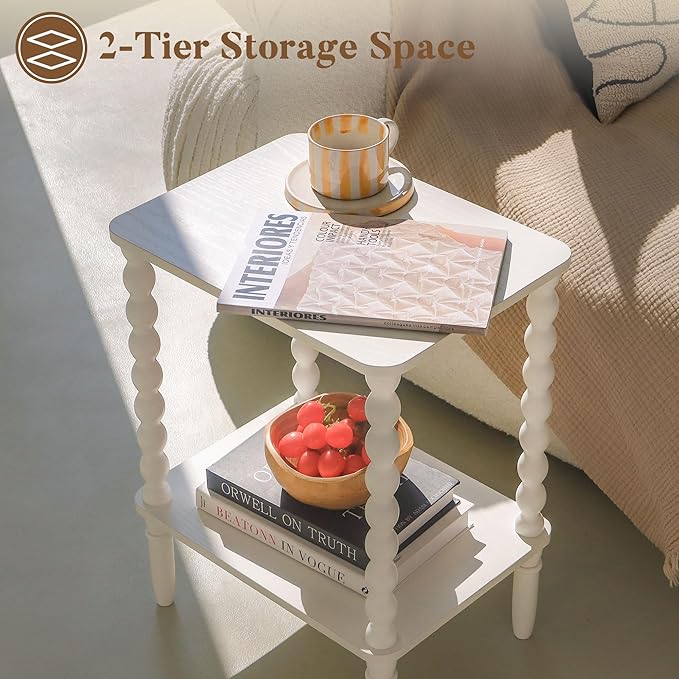 Fultyle White End Table, Small Side Table - Image 5