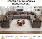 147'' Oversized U Shaped Cloud Sectional Sofa, Chenille Deep Seat Couches - Image 7