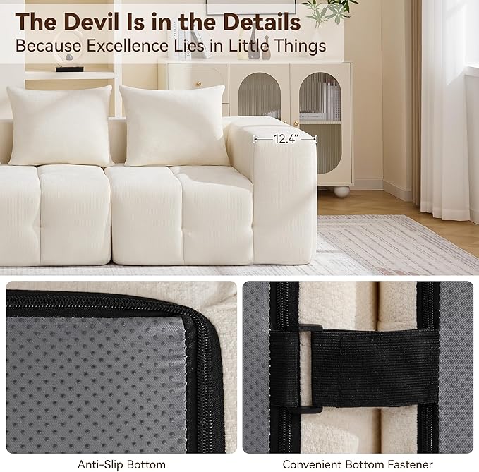 119" Boneless U-Shaped Sofa Couch - Image 3