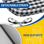 AAAAAcessories D-Shaped Chair Cushions, Machine-Washable Cover, Checkered - Image 5
