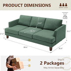 Busaurus Green 3 Seater Mid Century Modern Sofa, Comfy Furniture - Image 2