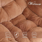 Welnow Lazy Chair with Ottoman, Modern Accent Chair with Armrests and a Side - Image 9