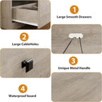 IDEALHOUSE 70in TV Stand for TVs up to 80", Mid Century Modern Entertainment - Image 8