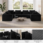 Novilla 141" Modular Sectional Sofa, Modern Cloud Sectional Couch - Image 7