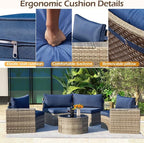 ECOTOUGE 8-Piece Half-Moon Curved Patio Furniture Set - Image 5
