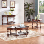 Traditional Solid Wood Oval Coffee Table, Elegant Center Table - Image 8