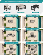 SERWALL 4-Piece Outdoor Patio Sofa Set, HDPE All-Weather Loveseat Sofa - Image 9
