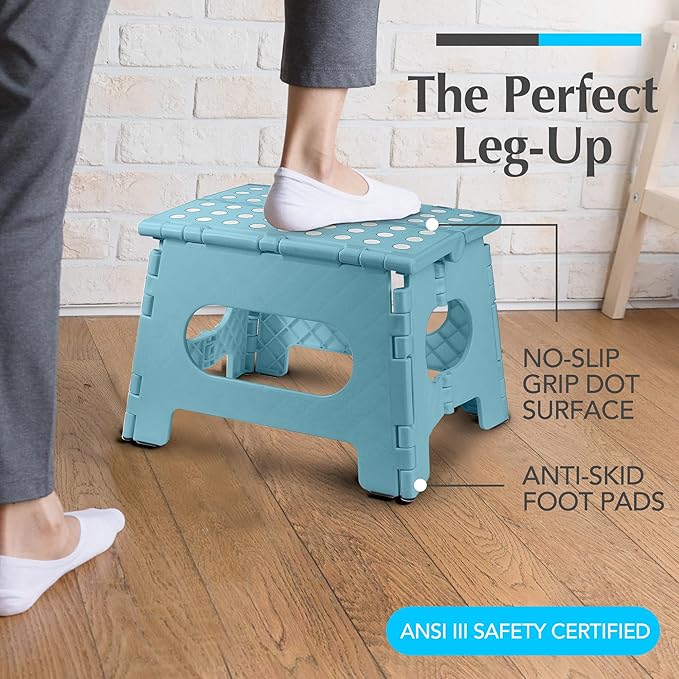 Handy Laundry Folding Step Stool 9 Inch – Sturdy Plastic Foldable Step Stool - Image 2